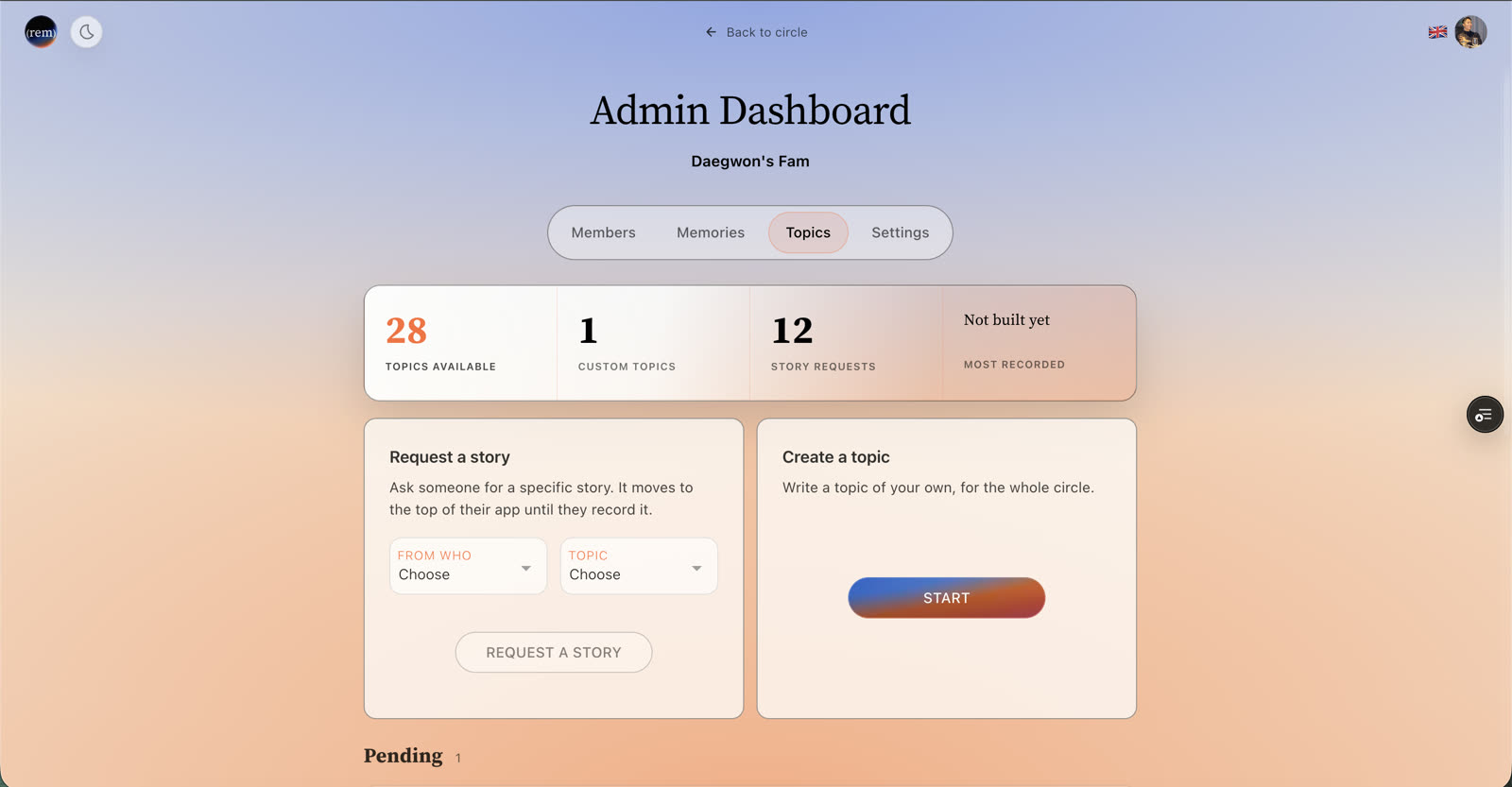 design your own topics and prompts